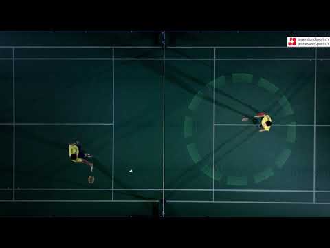 Badminton: Aufschlag Rückhand kurz (von oben)