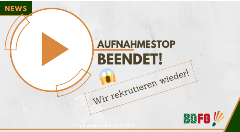 Ende des Aufnahmestopps - Wir rekrutieren wieder!